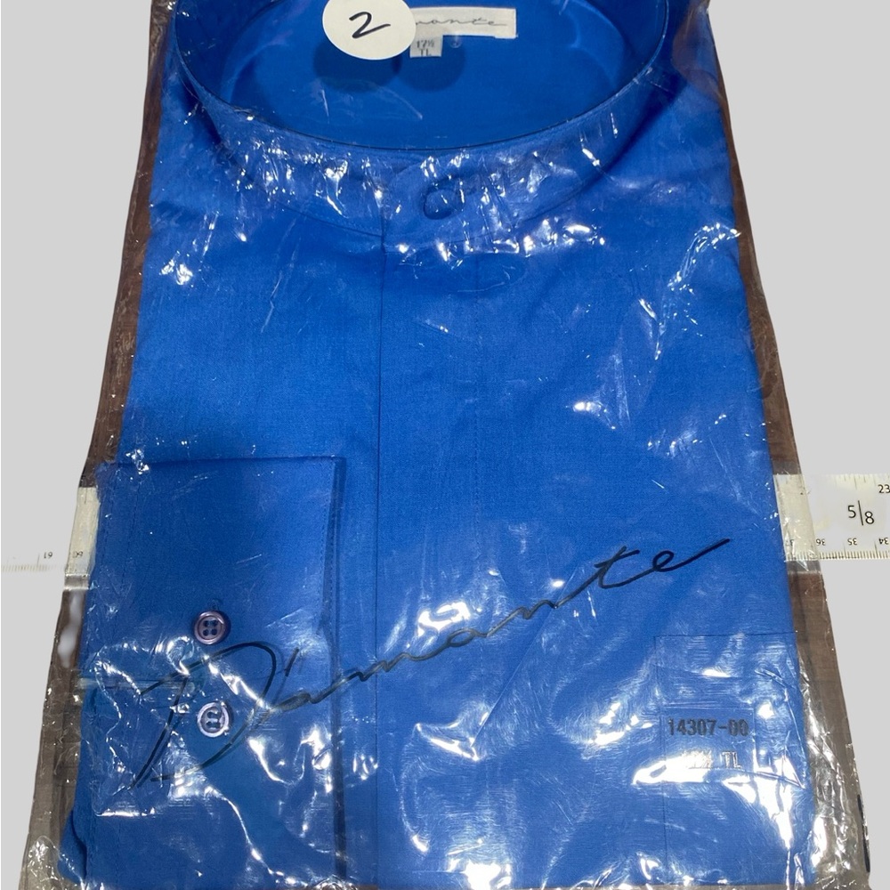 Vintage Diamanté Men's Vibrant Blue Dress Shirt